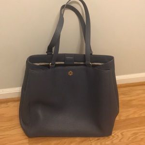 Large Dagne Dover Allyn Tote in Ash Blue Leather